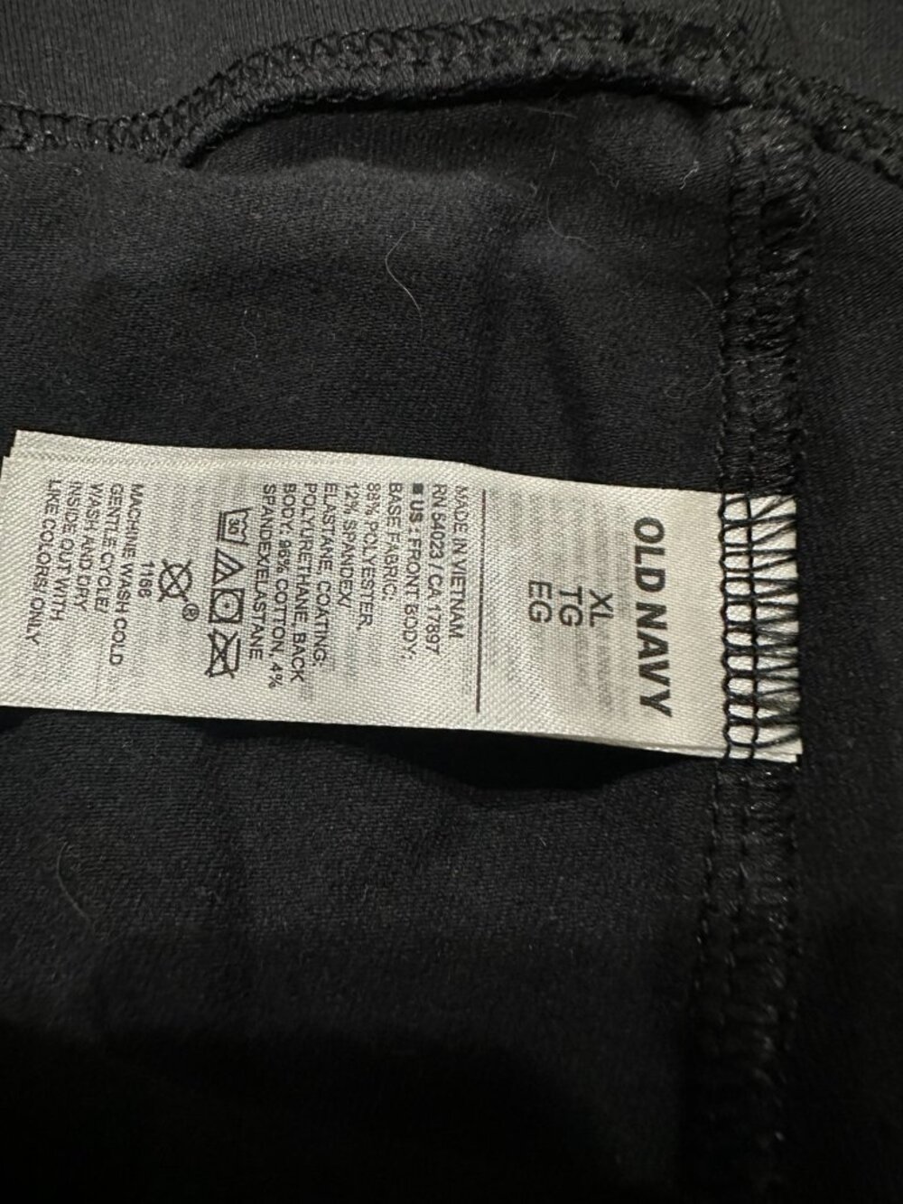 Old Navy Faux Leather Leggings XL Black Coated Stretch High Rise Pants - Picture 4 of 5